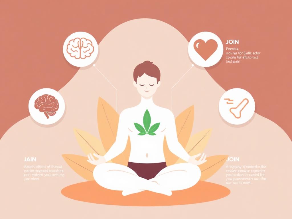 Illustration of CBD wellness benefits including calm, sleep and joint relief